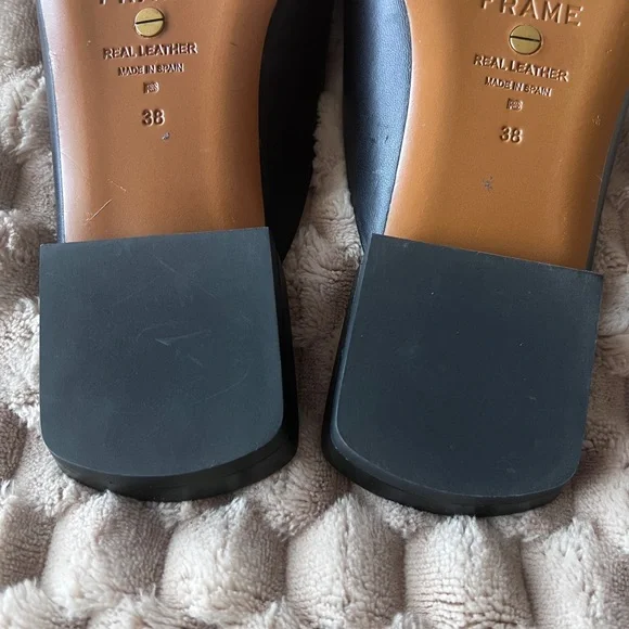 FRAME Black Leather Le Town Mules - Picture 8 of 13